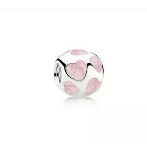 Authentic Pandora Love You Pink Enamel Heart Charm